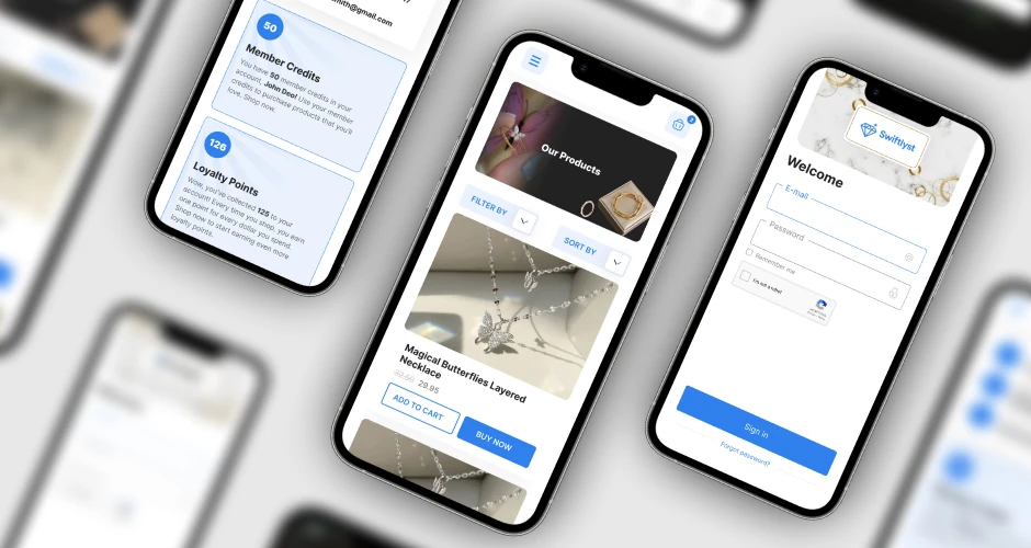 Swiftlyst Mobile App Screens