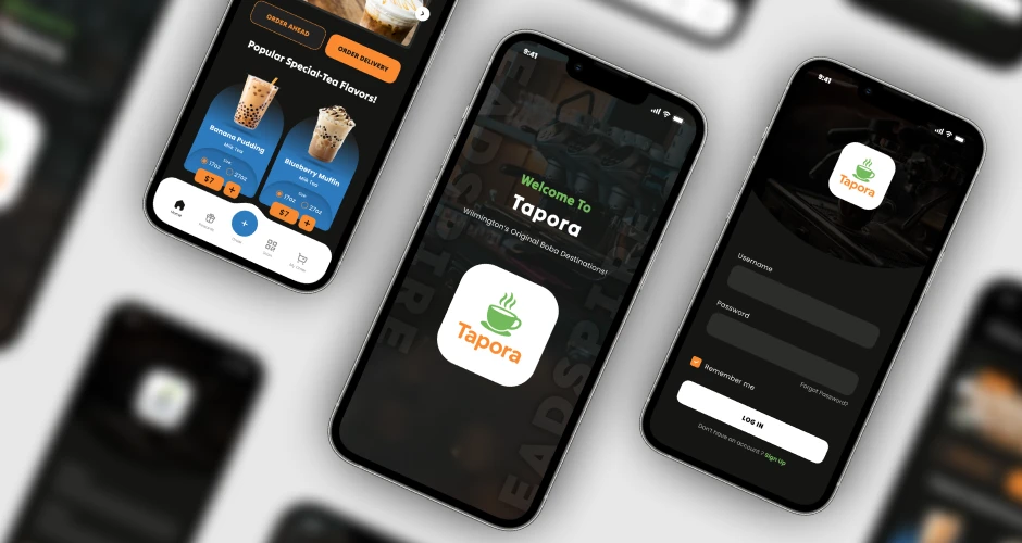 Tapora Mobile App Screens